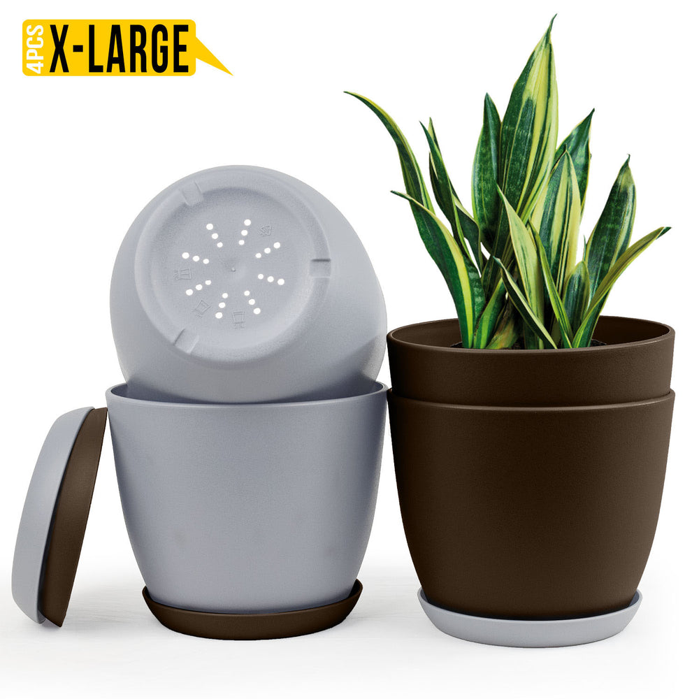 badgeElevate Your Space with Fast Forward Extra Large Plant Pots: Two Vibrant Colors, Drainage, Perfect for Indoor Planters - Explore Multi-Packs for Plastic Planters, Cactus, and Succulents Decor Fast Forward