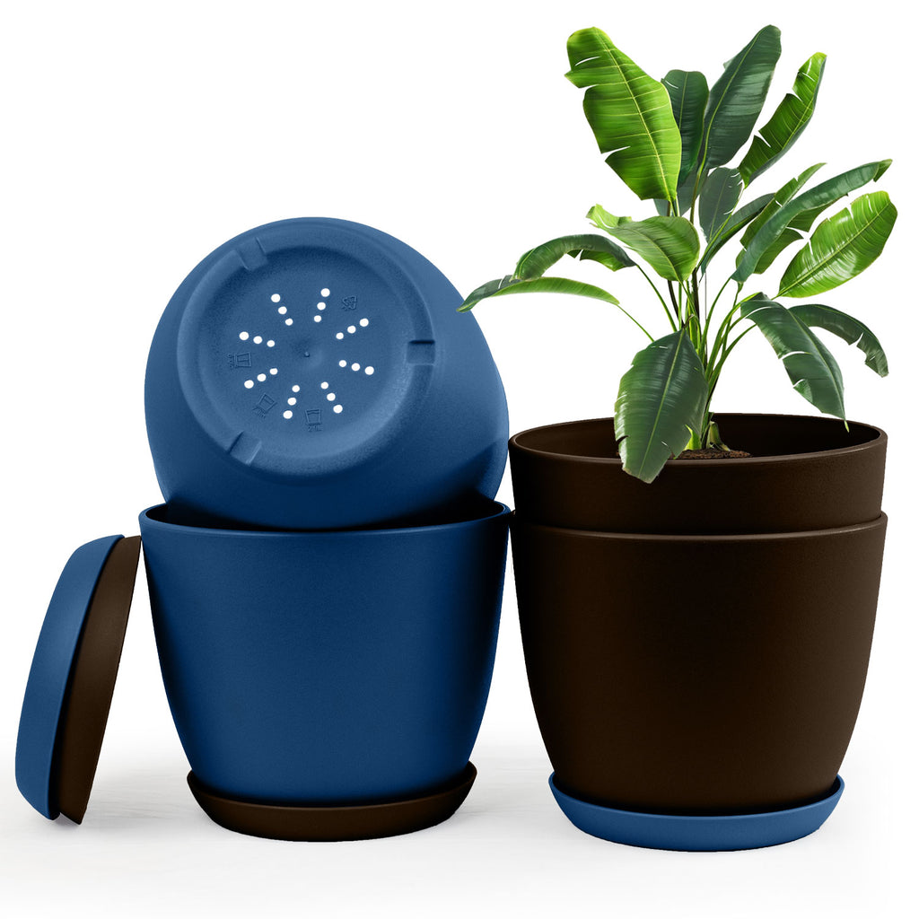 Elevate Your Space with Extra Large Plant Pots: Two Vibrant Colors, Drainage, Perfect for Indoor Planters - Explore Multi-Packs for Plastic Planters
