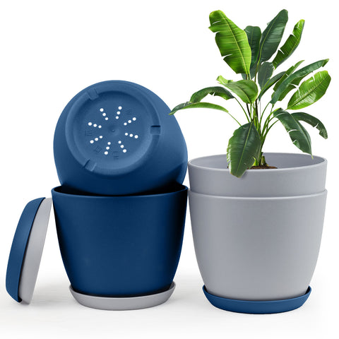 Revitalize Your Space with Fast Forward Extra Large Plant Pots: Two Vibrant Colors, Drainage, Ideal for Indoor Planters - Explore Multi-Packs for Plastic Planters, Cactus, and Succulents Decor