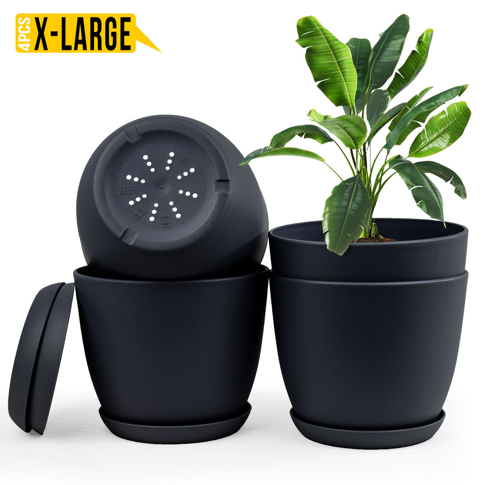 Enhance Your Space with Fast Forward Extra Large Plant Pots – Perfect Home Decor for Indoor and Outdoor Planters with Drainage - Explore Multi-Packs of Plastic Planters for Cactus and Succulents in Six Vibrant Colors Fast Forward