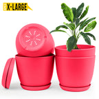 Extra Large Plant Pots for Indoor/Outdoor Use with Drainage. Available in Multi-Packs and Six Vibrant Colors