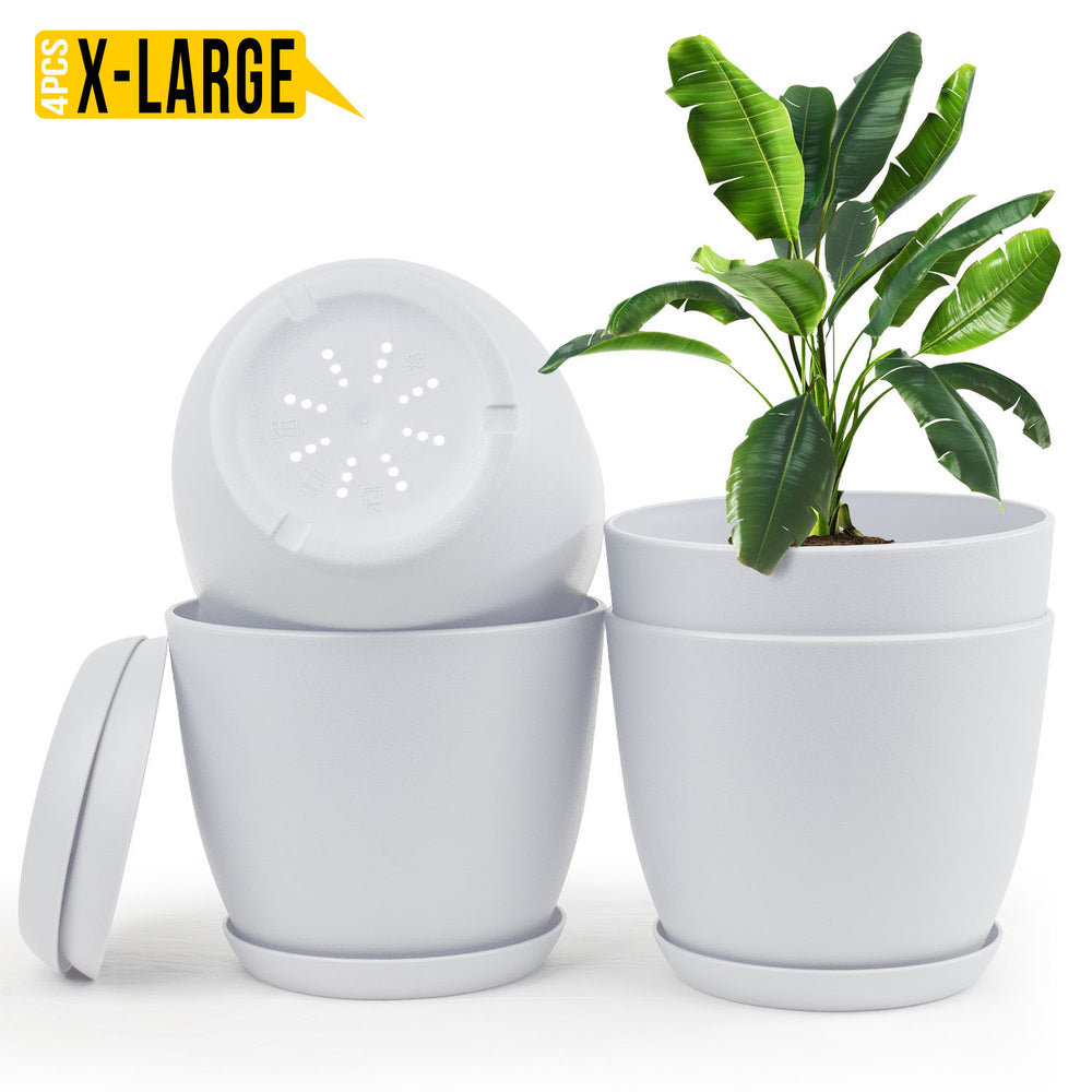 Enhance Your Space with Fast Forward Extra Large Plant Pots – Perfect Home Decor for Indoor and Outdoor Planters with Drainage - Explore Multi-Packs of Plastic Planters for Cactus and Succulents in Six Vibrant Colors Fast Forward