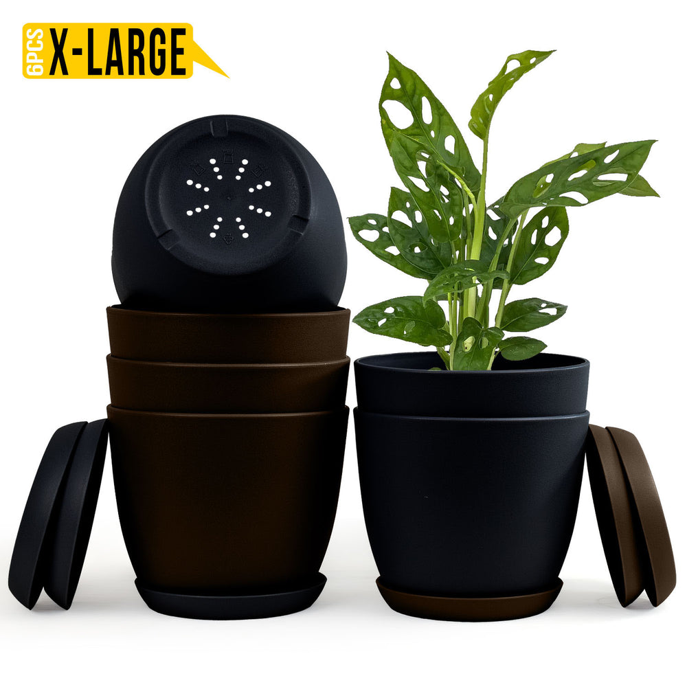 Fast Forward Extra Large Plant Pots with Drainage: Two Vibrant Colors, Ideal for Indoor Planters - Explore Multi-Packs for Plastic Planters, Cactus, and Succulents Pot Deco Fast Forward