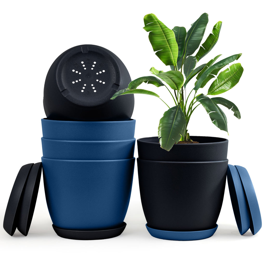Extra Large Plant Pots with Drainage: Two Vibrant Colors, Ideal for Indoor Planters - Explore Multi-Packs for Plastic Planters