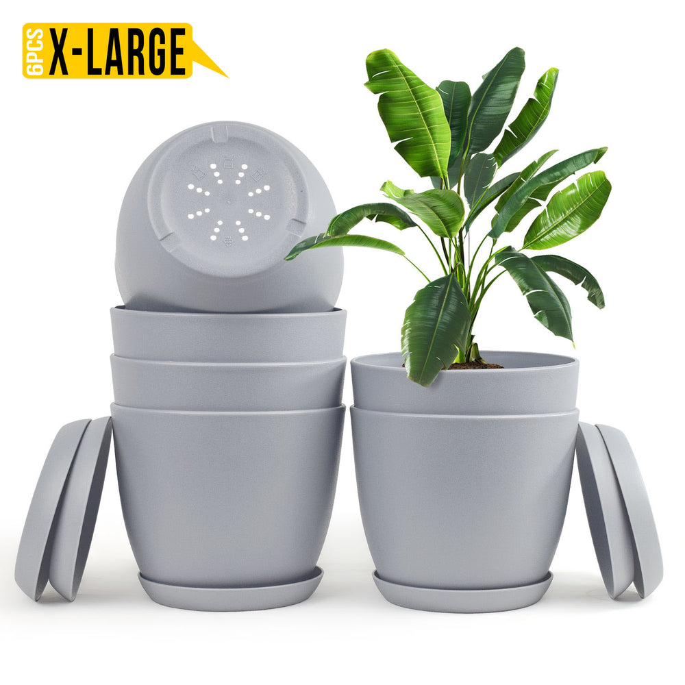 Enhance Your Space with Fast Forward Extra Large Plant Pots – Perfect Home Decor for Indoor and Outdoor Planters with Drainage - Explore Multi-Packs of Plastic Planters for Cactus and Succulents in Six Vibrant Colors Fast Forward
