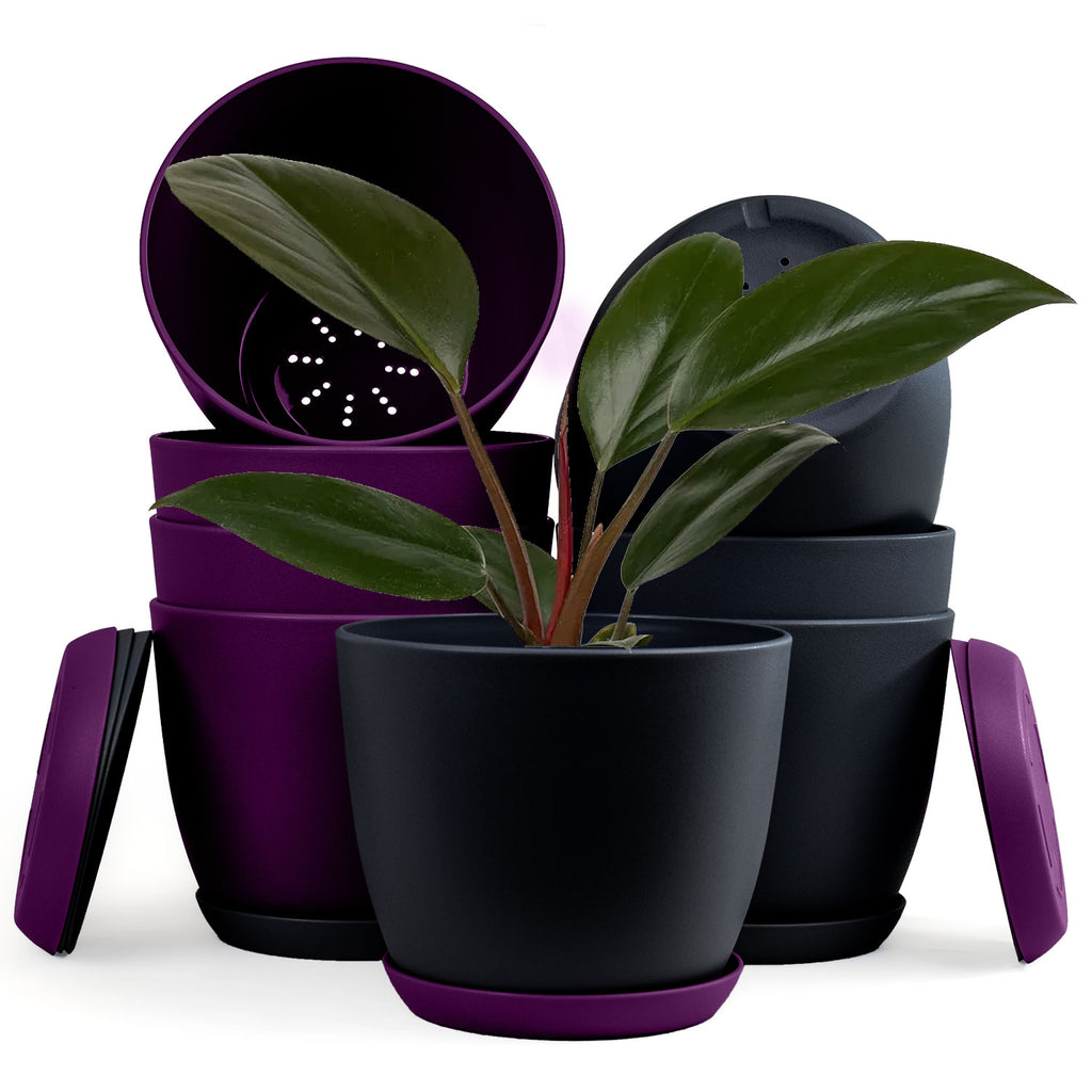 Extra Large Plant Pots with Drainage: Two Vibrant Colors, Ideal for Indoor Planters - Explore Multi-Packs for Plastic Planters