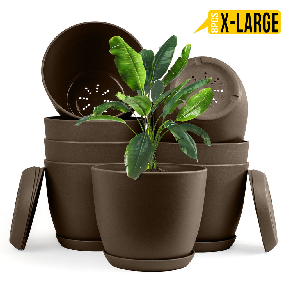 Enhance Your Space with Fast Forward Extra Large Plant Pots – Perfect Home Decor for Indoor and Outdoor Planters with Drainage - Explore Multi-Packs of Plastic Planters for Cactus and Succulents in Six Vibrant Colors Fast Forward