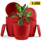 Extra Large Plant Pots for Indoor/Outdoor Use with Drainage. Available in Multi-Packs and Six Vibrant Colors