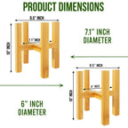 Natural Bamboo Wooden Stand - Elevate Your Greenery with Style  Indoor Plant Stand (Pots Not Included)