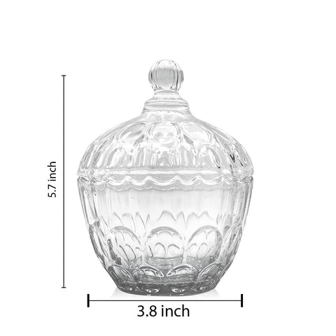 Elegant Crystal Glass Jar with Lid: Extraordinary Large Candy Jar for Decorative Luxe Display