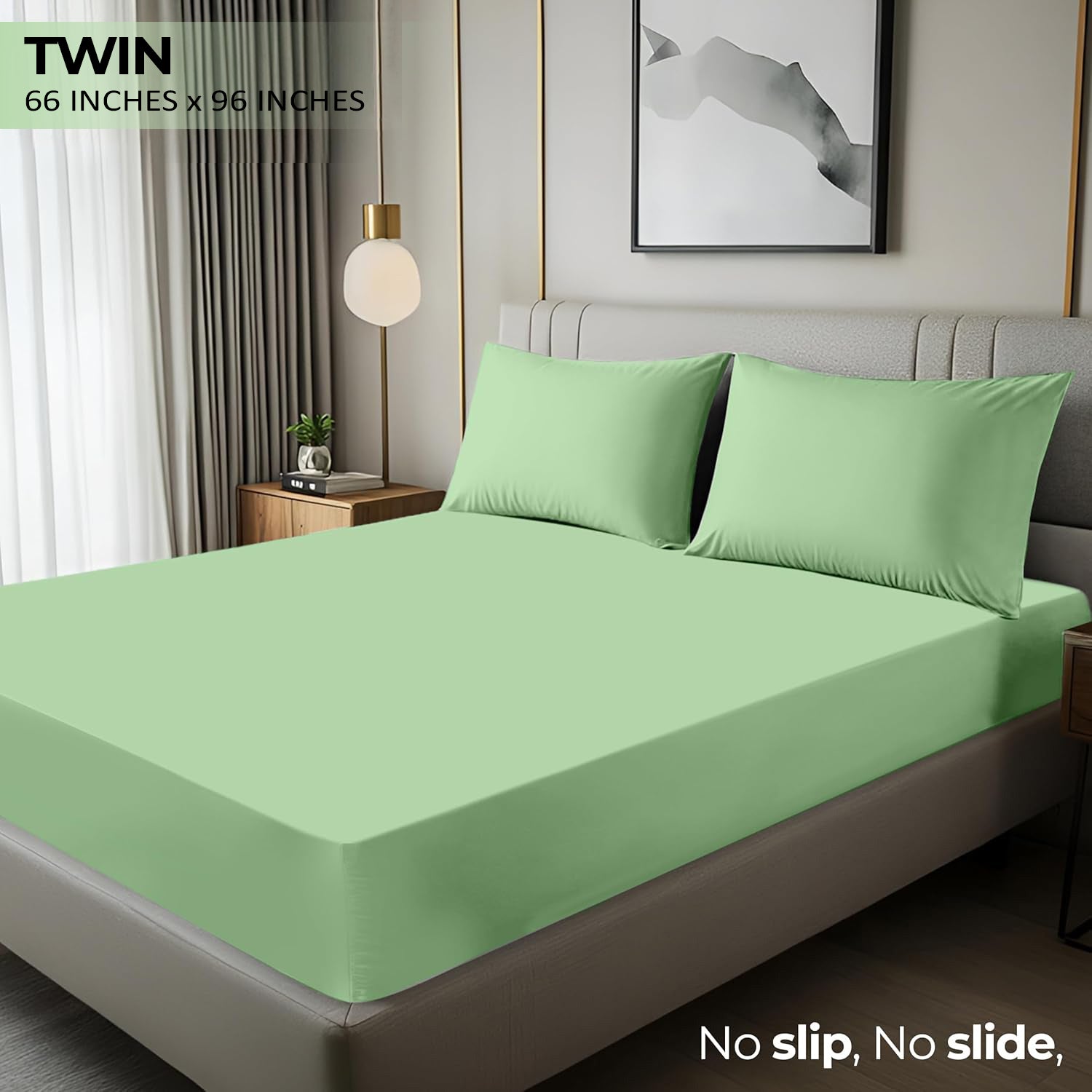 3 Piece Bed Sheets, Soft and Breathable Microfiber, Includes 1 Flat Sheet and 2 Pillowcases