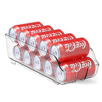 soda can dispenser for refrigerator clear fridge can organizer holder front view