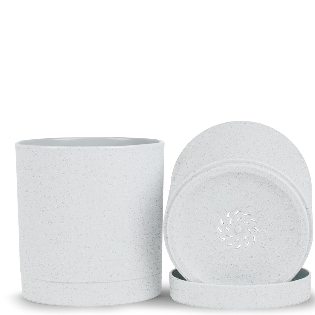 6-Inch Plastic Planter Pots – Cylindrical Stylish, Durable & Plant-Friendly with Drainage & Seamless Saucers