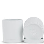 6-Inch Plastic Planter Pots – Cylindrical Stylish, Durable & Plant-Friendly with Drainage & Seamless Saucers