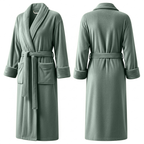 Premium Women's Plush Long Bathrobe - Soft Warm Fleece Robe with Shawl Collar for Spa & Home