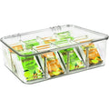 stackable tea bag organizer with clear top lid for kitchen pantry front view
