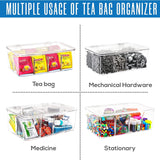 Tea Bag Organizer Stackable with Clear Top Lid Kitchen Cabinets Pantry