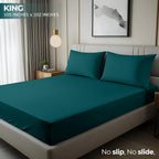 3 piece microfiber bed sheet set with flat sheet and pillowcases - main product view