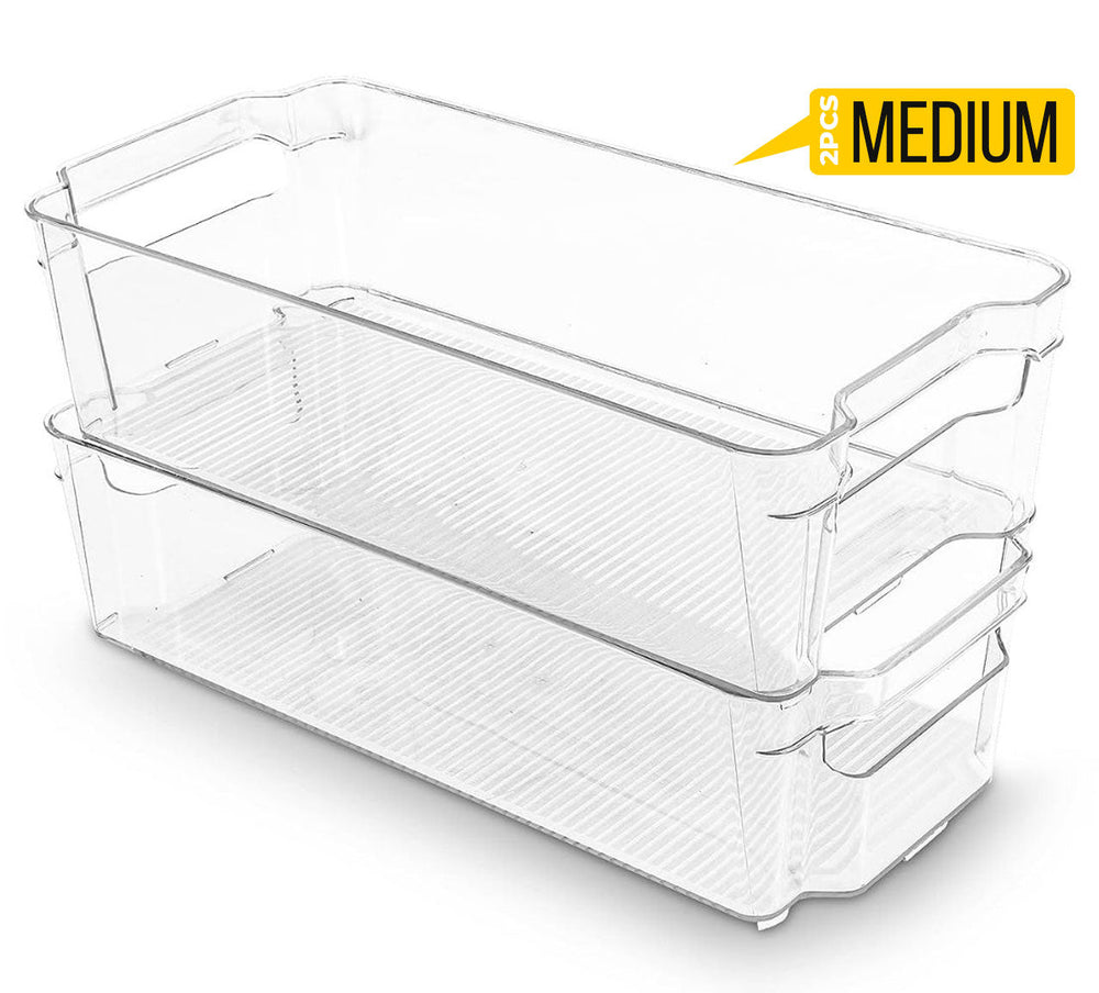 Fridge Organizer 2 Refrigerator Organizer Bins Storage Bins for Freezers Countertops and Cabinets Pantry Organization Fast Forward