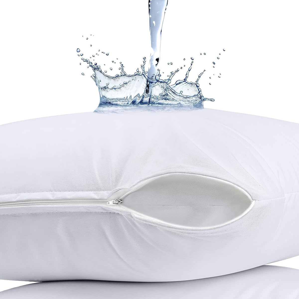 Waterproof Pillow Protector Zippered Pillow Encasement Jersey Pack of 2 Fast Forward