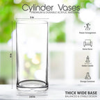 Elegant 6-Inch Plastic Acrylic Cylinder Vases - Clear Centerpieces for Weddings, Parties,Floating Candles & Versatile Home Decor