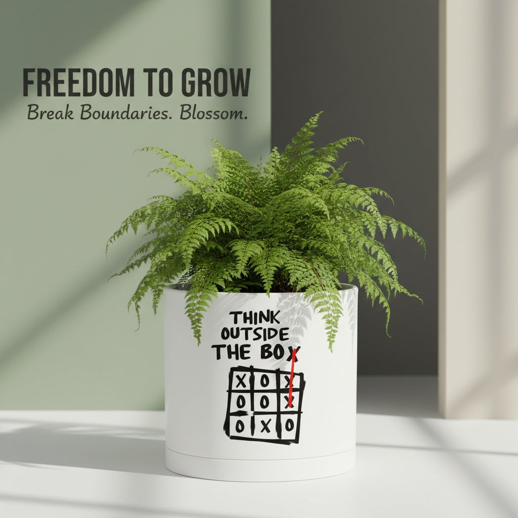 Modern Art Planter Pots with Drainage & Saucer 6-Inch – Custom Trendy Designs