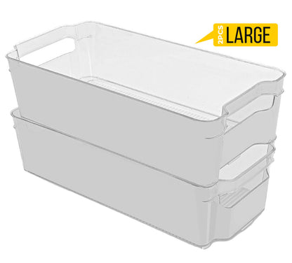 Fridge Organizer 2 Refrigerator Organizer Bins Storage Bins for Freezers Countertops and Cabinets Pantry Organization Fast Forward