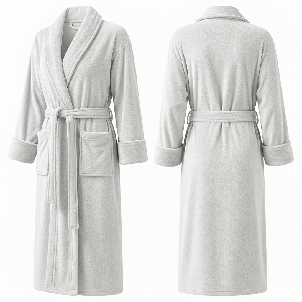 Premium Women's Plush Long Bathrobe - Soft Warm Fleece Robe with Shawl Collar for Spa & Home