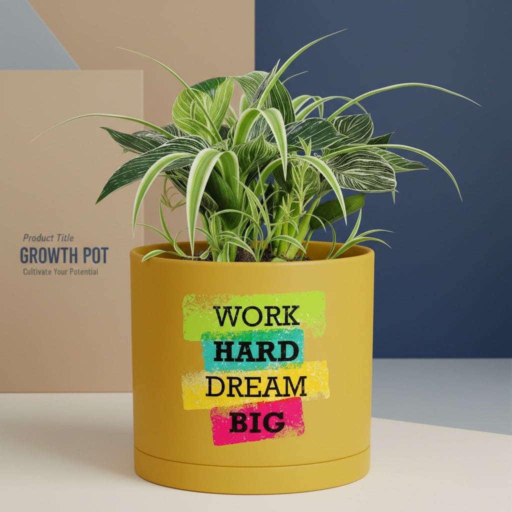 Modern Art Planter Pots with Drainage & Saucer 6-Inch – Custom Trendy Designs