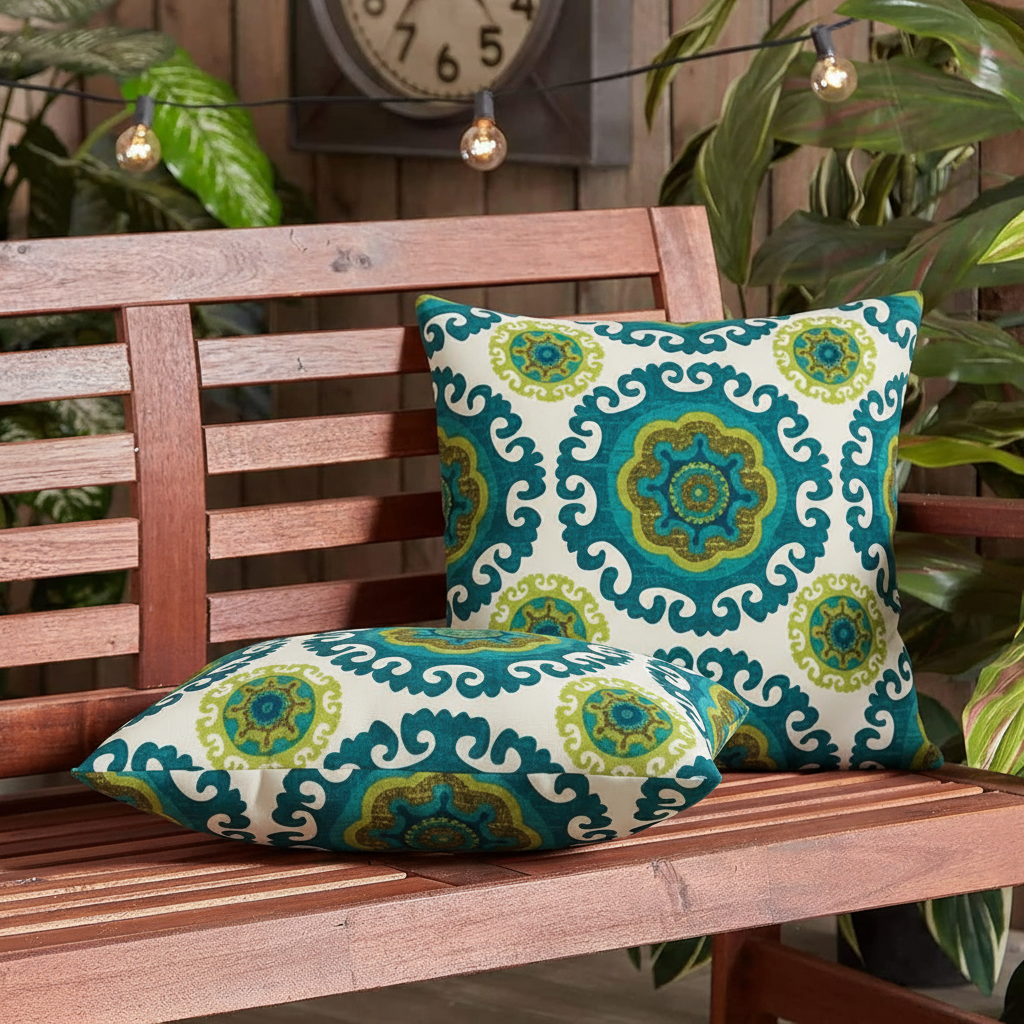 Pack of 2 Moroccan Style Couch Throw Pillow Covers 18x18 Inch – Soft Chenille Cushion Covers for Sofa & Living Room