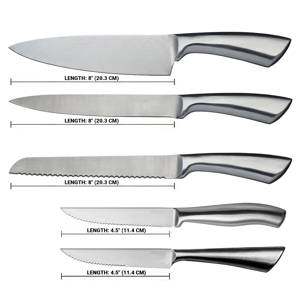 Stainless Steel Chef's Knife Set — 5-Piece Professional Kitchen Knives