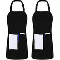 Apron with 2 Pockets Adjustable Bib & Neck Strap with Extra Long Ties Pack of 2 Fast Forward