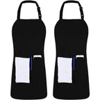 Apron with 2 Pockets Adjustable Bib & Neck Strap with Extra Long Ties Pack of 2 Fast Forward