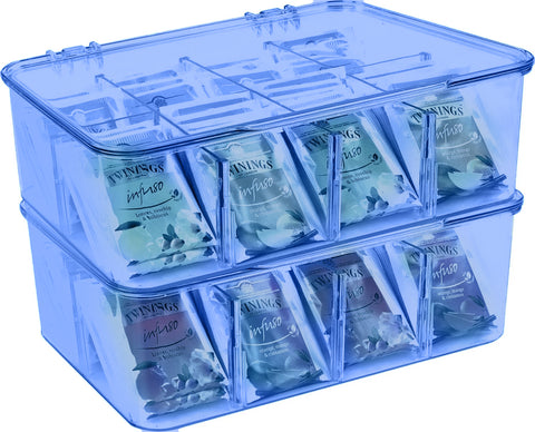 Tea Bag Organizer Stackable with Clear Top Lid Kitchen Cabinets Pantry