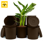 6-Inch Plastic Planter Pots – Cylindrical Stylish, Durable & Plant-Friendly with Drainage & Seamless Saucers