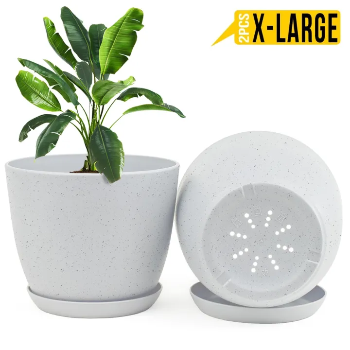 Extra Large Plant Pots for Indoor/Outdoor Use with Drainage. Available in Multi-Packs and Six Vibrant Colors
