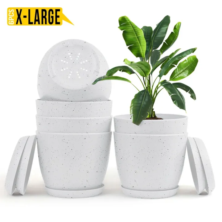 Extra Large Plant Pots for Indoor/Outdoor Use with Drainage. Available in Multi-Packs and Six Vibrant Colors