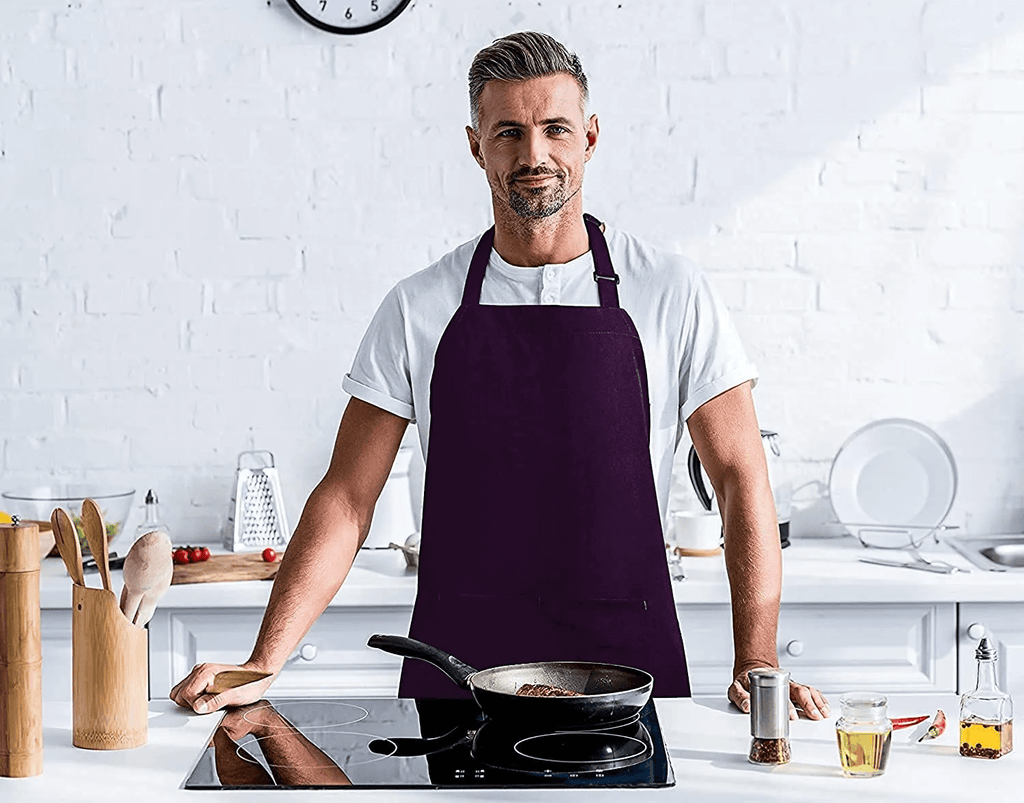 Apron with 2 Pockets Adjustable Bib & Neck Strap with Extra Long Ties Pack of 2 Fast Forward