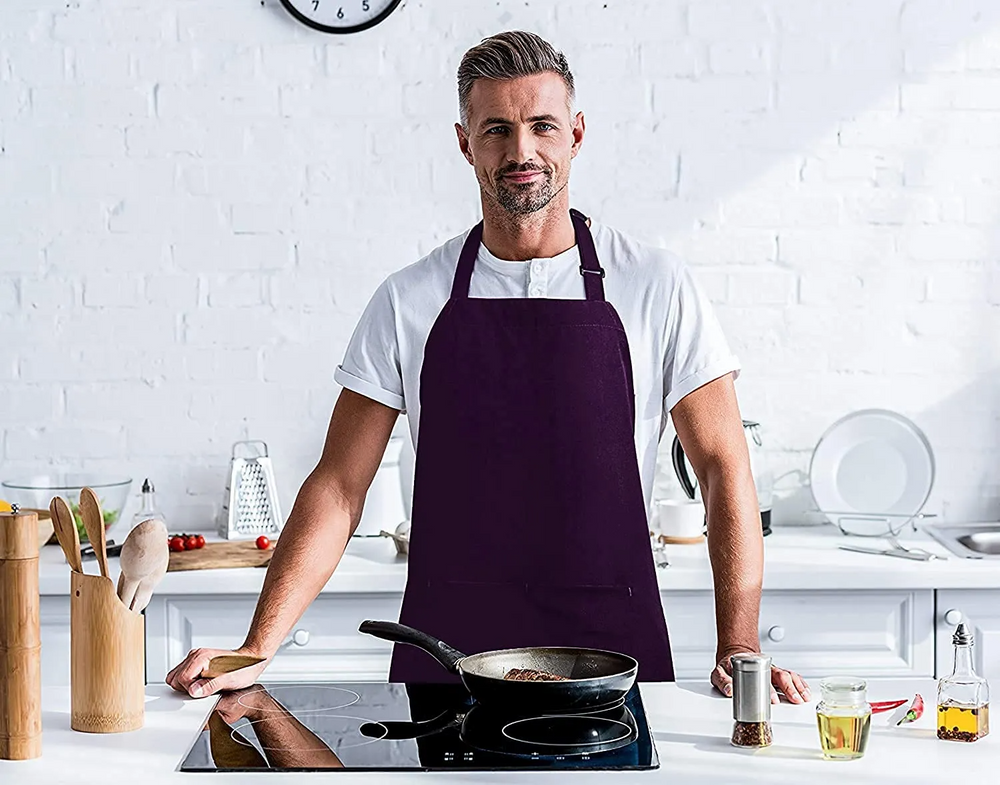 Apron with 2 Pockets Adjustable Bib & Neck Strap with Extra Long Ties Pack of 2 Fast Forward