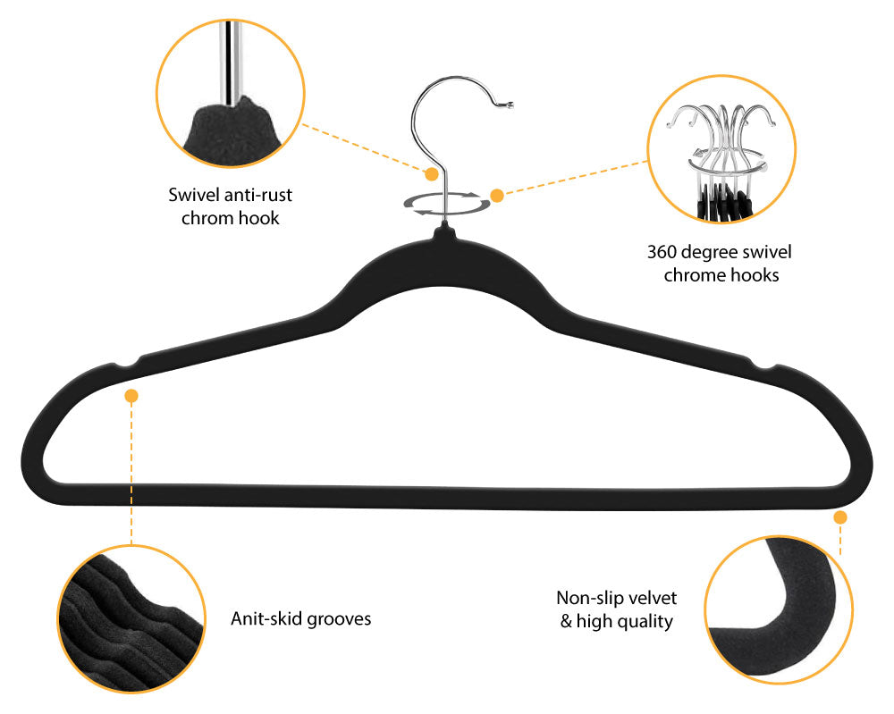 Premium Velvet Hangers Non-Slip Durable with 360 Degree Rotatable Hook 10 Pack Fast Forward