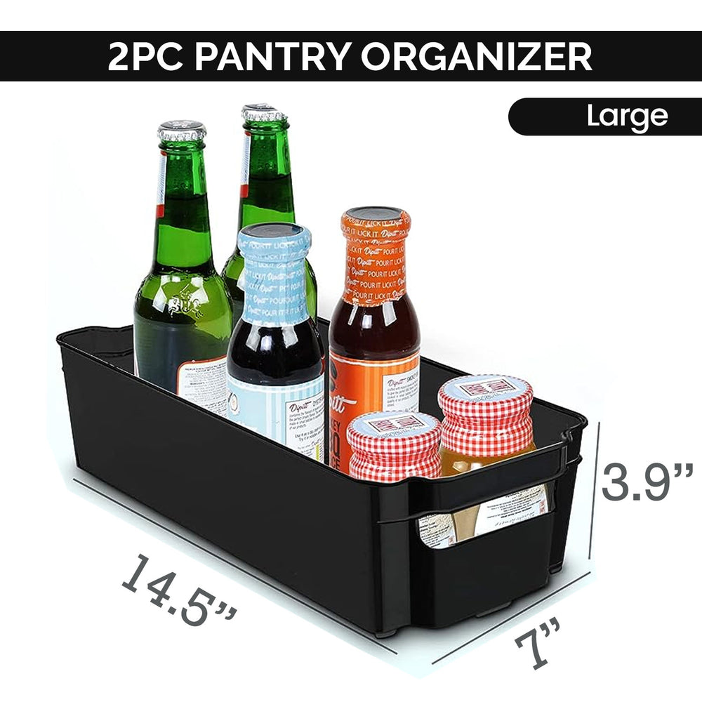 Fridge Organizer 2 Refrigerator Organizer Bins Storage Bins for Freezers Countertops and Cabinets Pantry Organization Fast Forward