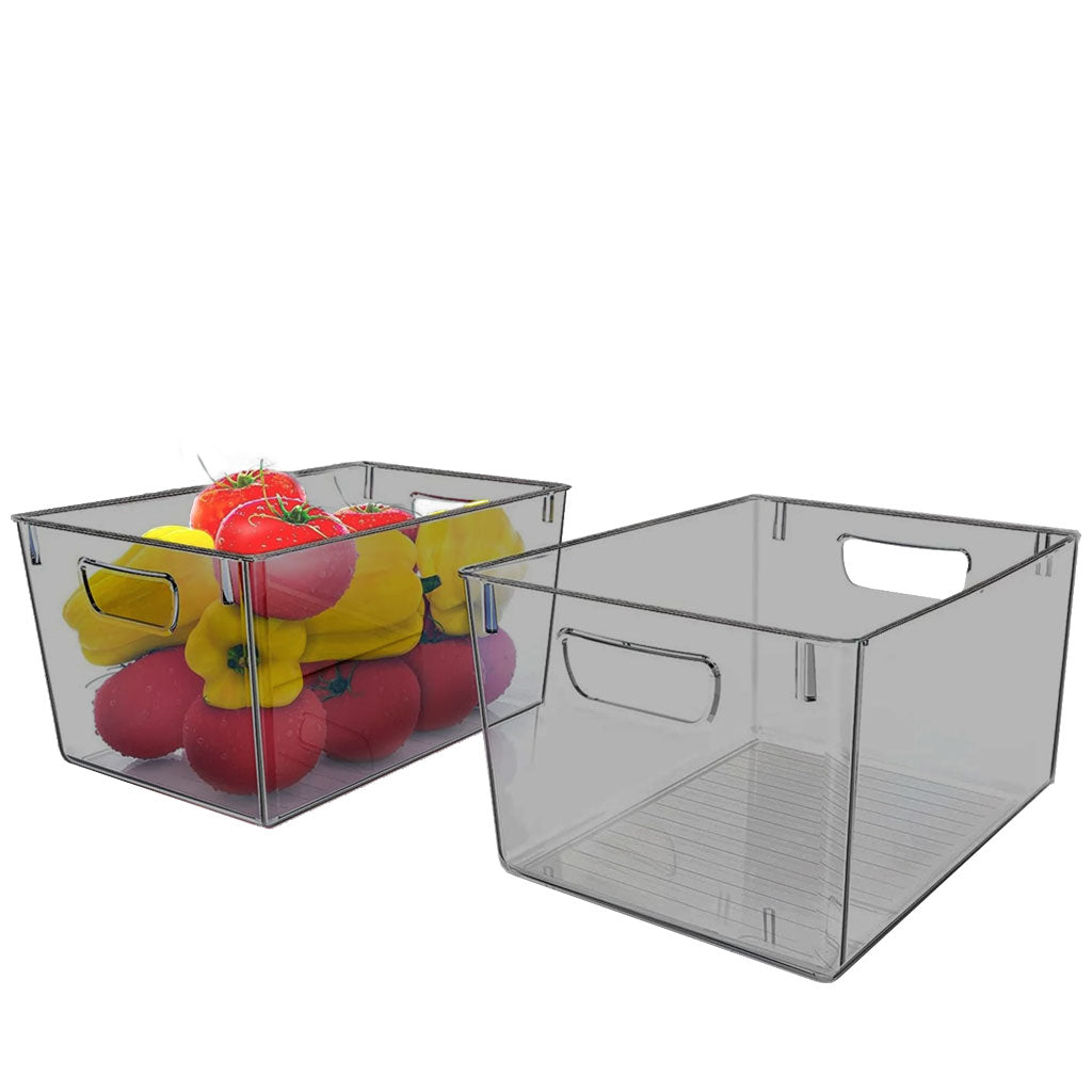 Fast Forward Organizer Bins Clear Pack of 2 - Streamline Your Pantry and Fridge Organization
