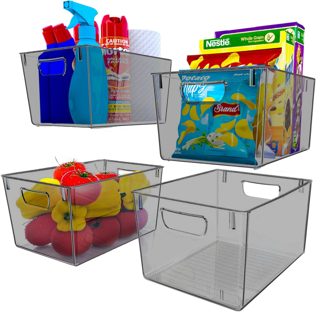 Fast Forward Organizer Bins Clear Pack of 2 - Streamline Your Pantry and Fridge Organization