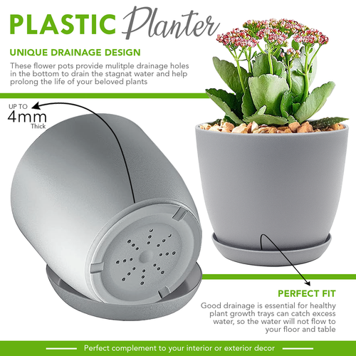 60-pack plastic plant pots with drainage for succulents cactus and flowers - Black