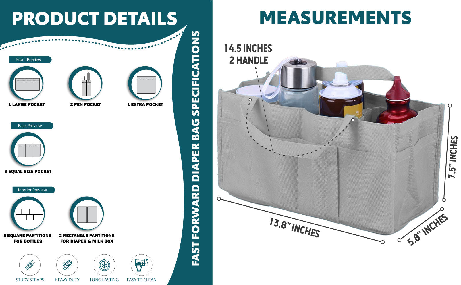 Diaper Caddy Organizer: Foldable Storage Bag with Multi Pockets and Flexible Compartments Fast Forward