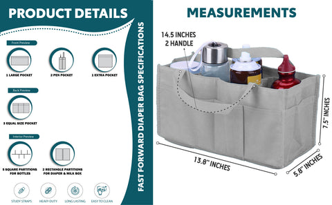 Diaper Caddy Organizer: Foldable Storage Bag with Multi Pockets and Flexible Compartments Fast Forward