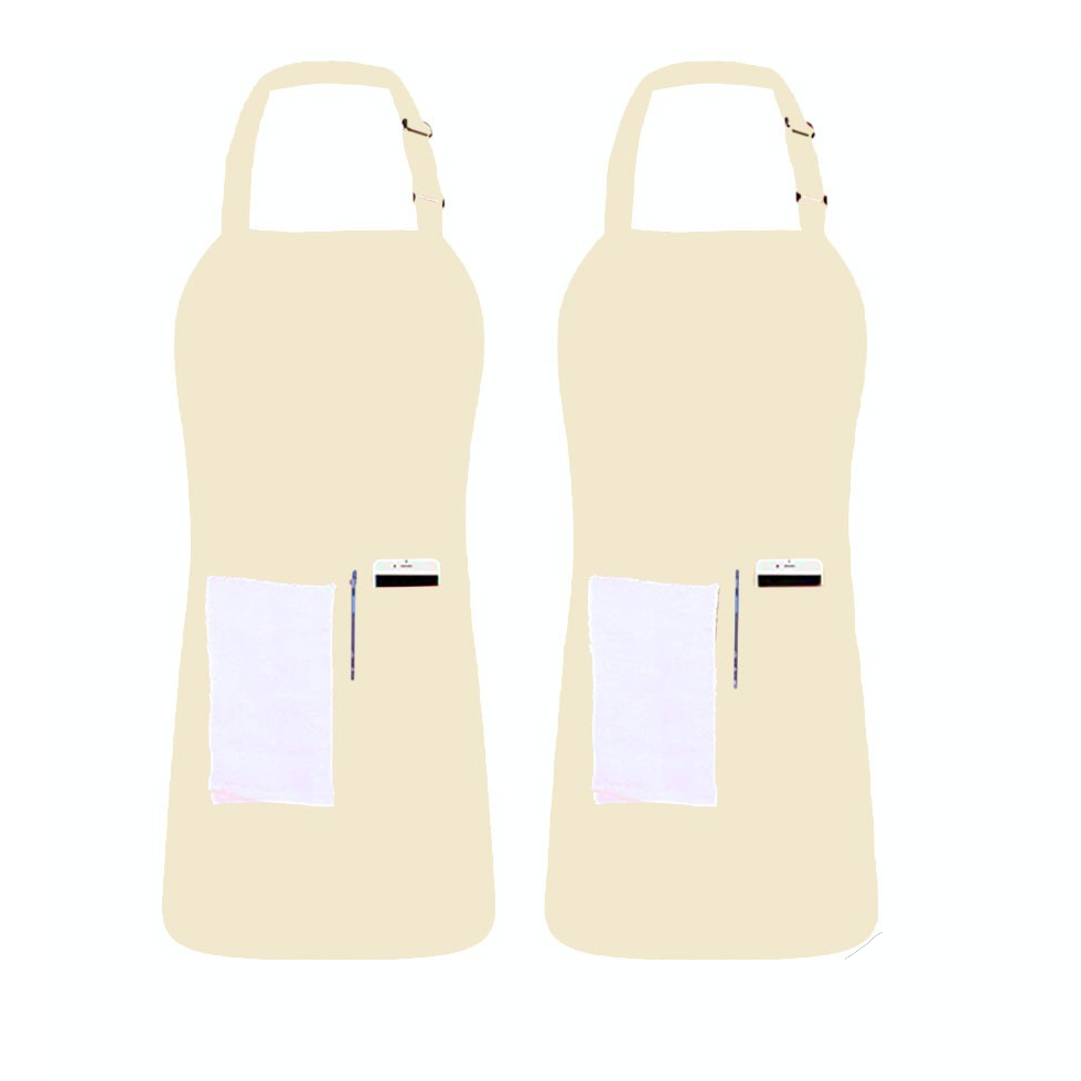 Apron with 2 Pockets Adjustable Bib & Neck Strap with Extra Long Ties Pack of 2 Fast Forward