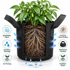 Heavy Duty Nonwoven Fabric Grow Bags with Handles – Pack of 2