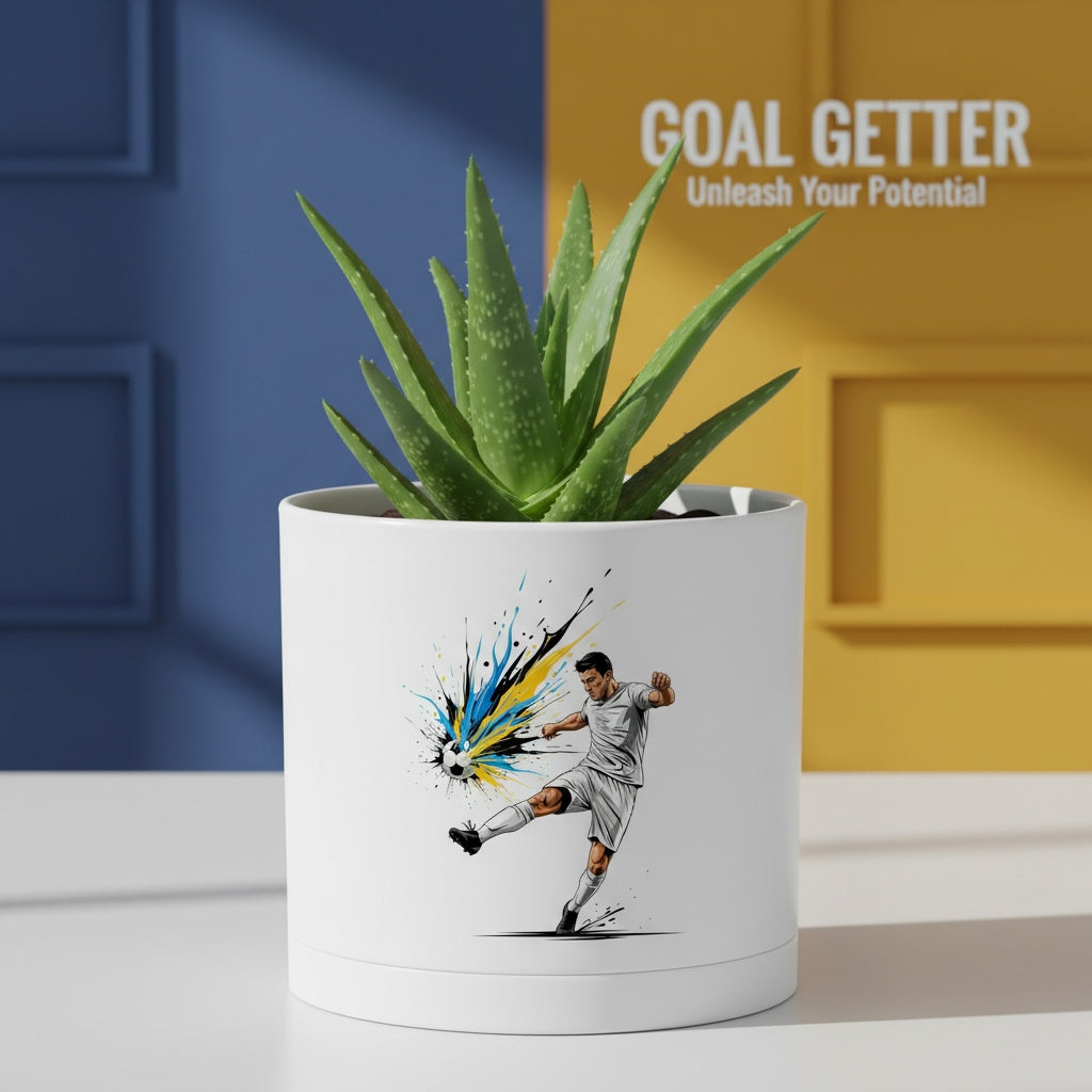 Modern Art Planter Pots with Drainage & Saucer 6-Inch – Custom Trendy Designs