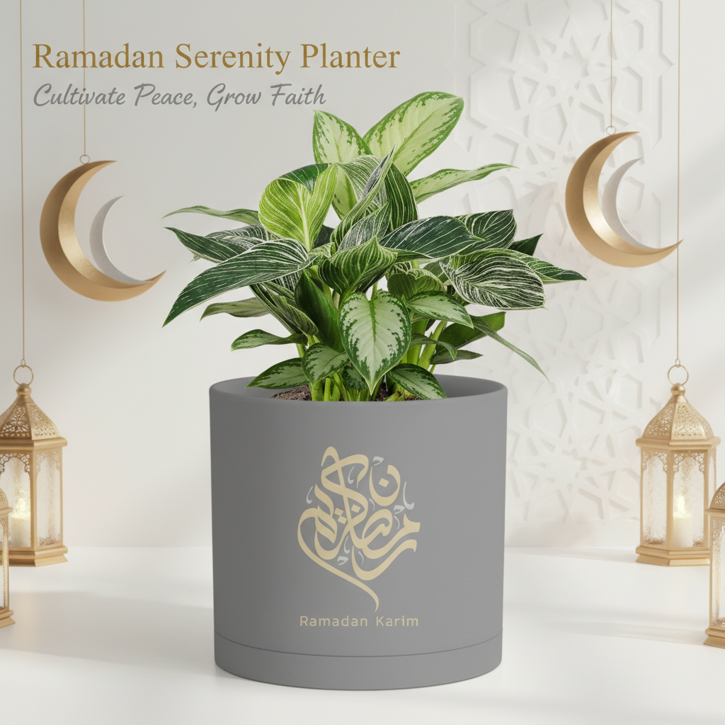 Modern Art Planter Pots with Drainage & Saucer 6-Inch – Custom Trendy Designs